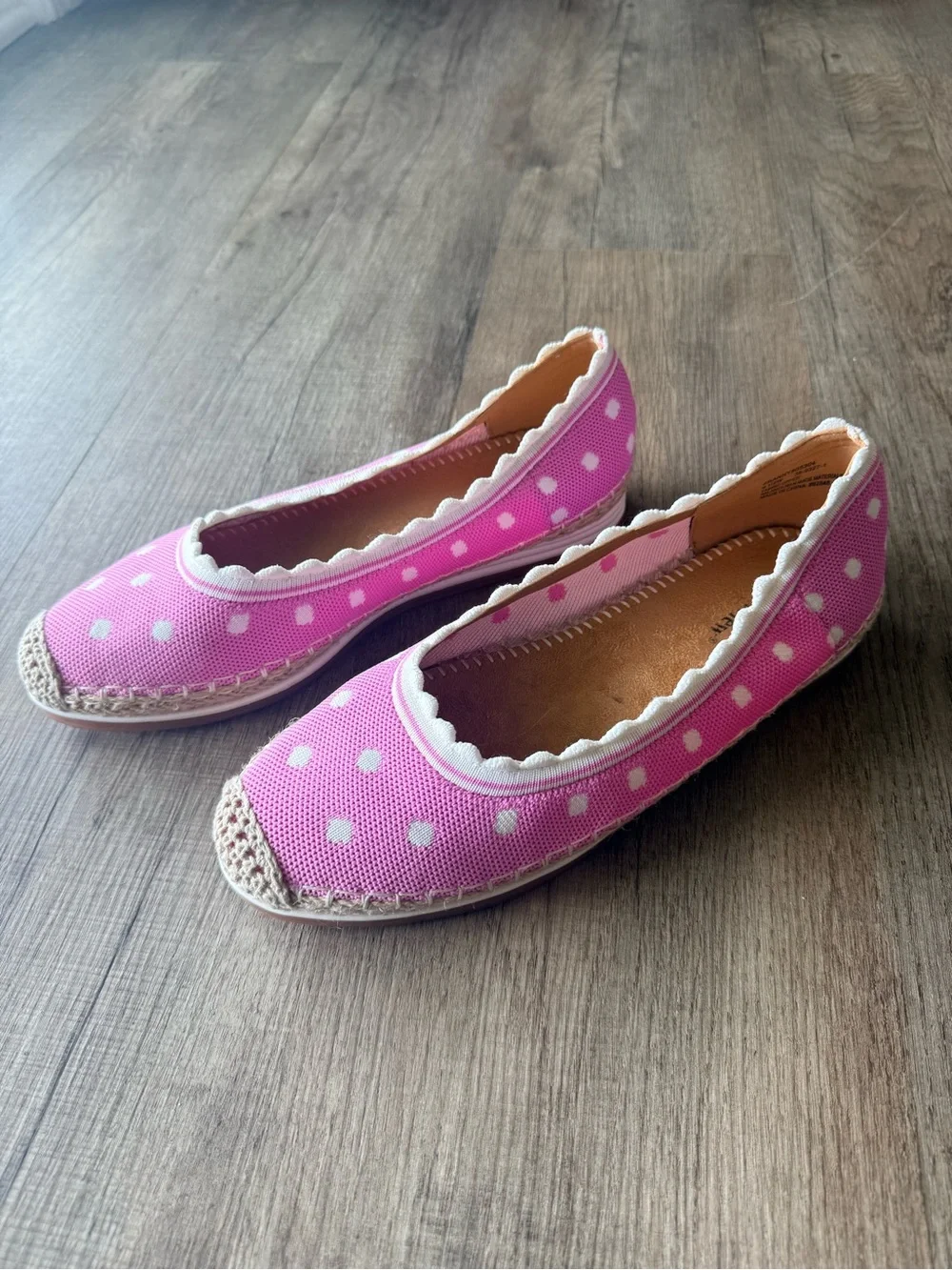 ComfortView Pink Polka Dot Women’s Espadrille Flats